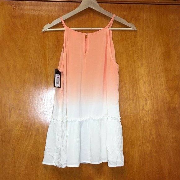 ombre orange white tunic top - Picture 2 of 4